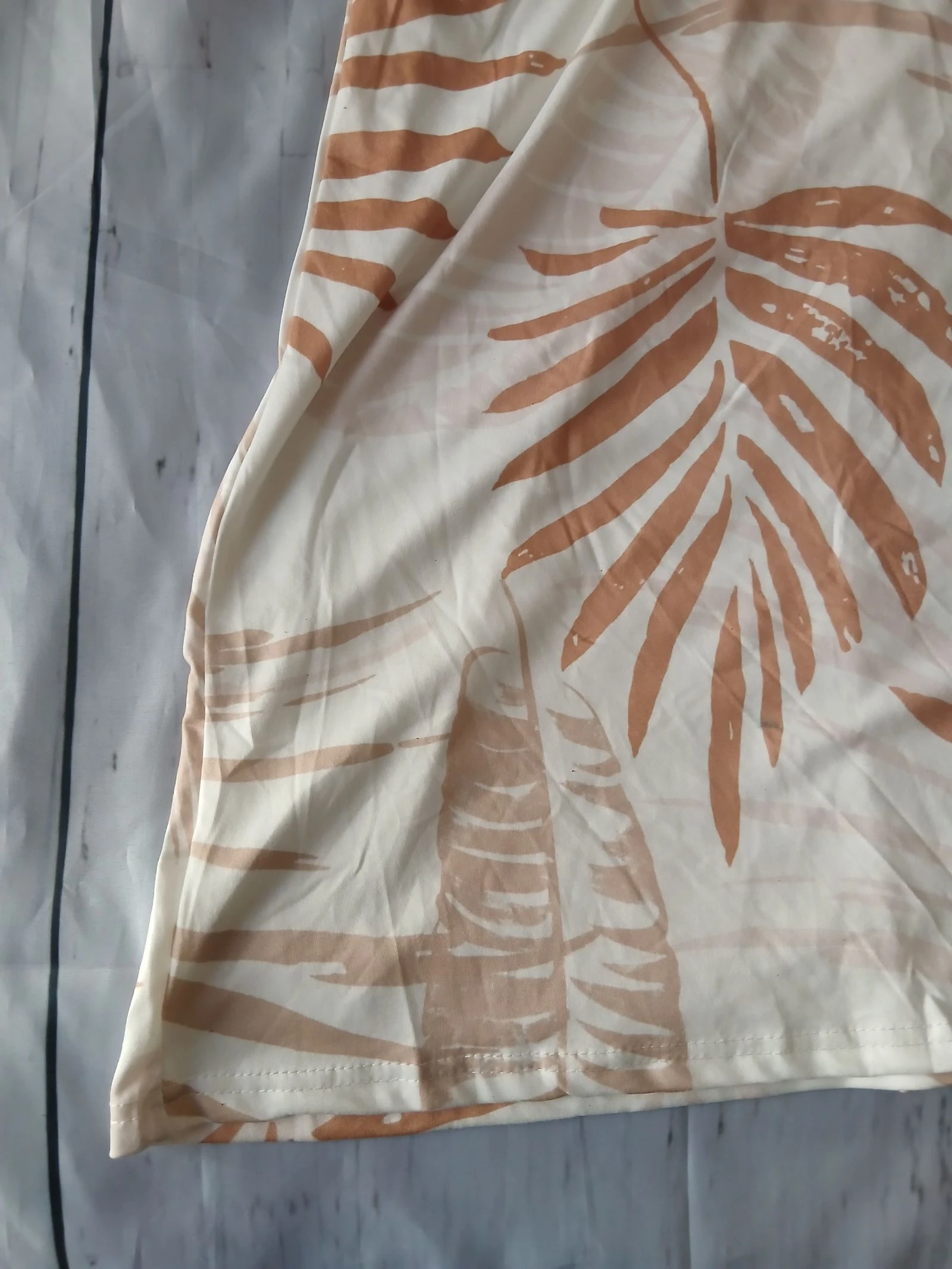 Vestido largo de verano fluido con motivo de follaje Talla – photo 2